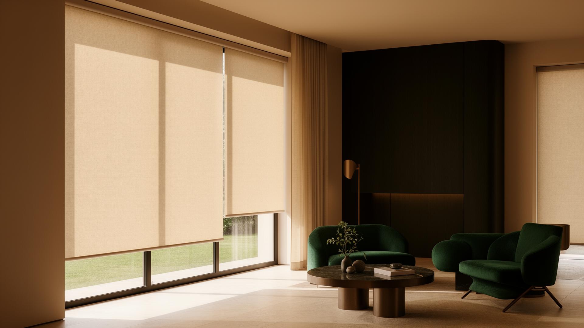 Mavera premium roller blinds in a modern interior